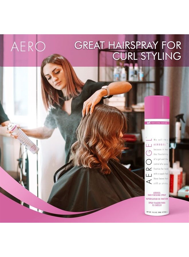TRI Aerogel Hairspray - Non-Toxic Hair Finishing Spray for Styling, Volumizing and Holding Curly Hair with Flexible Hold - For Women and Men - Pack of 4 (10.5 oz)