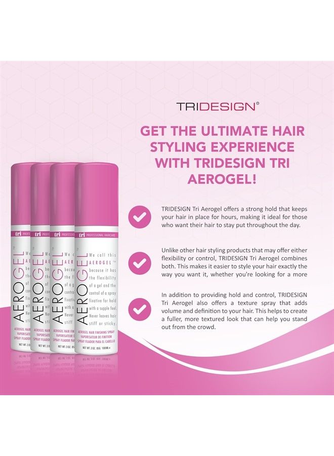 TRI Aerogel Hair Spray - Extra Hold, Free & Clear Hairspray Firm Hold for Women, Travel, Volume Fixer & Non-Sticky Hairspray Essentials, Flexible Bottle, Scented - (3oz, Pack of 4)