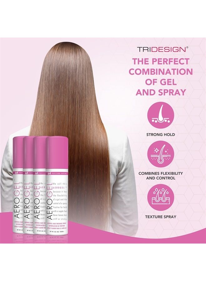 TRI Aerogel Hair Spray - Extra Hold, Free & Clear Hairspray Firm Hold for Women, Travel, Volume Fixer & Non-Sticky Hairspray Essentials, Flexible Bottle, Scented - (3oz, Pack of 4)