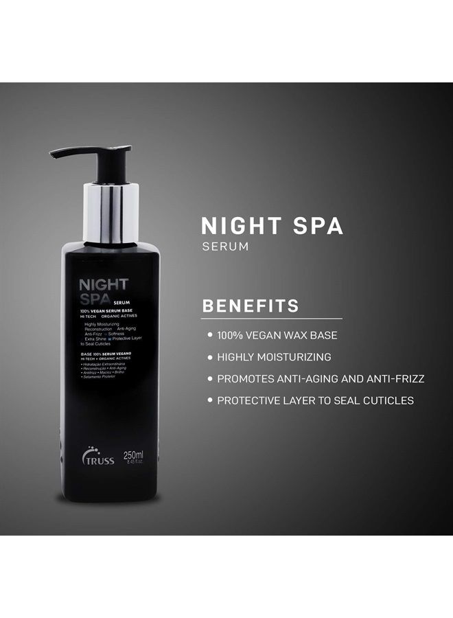 Truss Night Spa Serum - Overnight Hair Treatment - 100% Vegan Wax Base, Organic Actives - Moisturizing, Anti-Aging, Anti-Frizz Formula - Offers Softness, Extra Shine, Seals Hair Cuticle, 8.45 fl. oz.