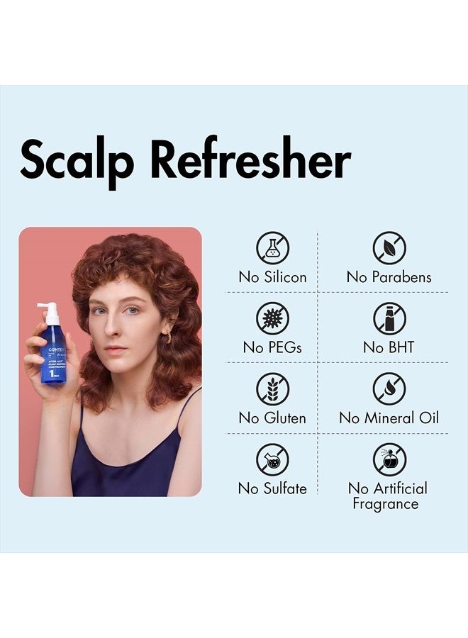 CONTENTLY AFTER ALL! Scalp Soothing Care Treatment | Daily Scalp Cooling Tonic with Probiotics & Ginger Extract For Itchy & Flaky Scalps | 4.06 fl.oz.