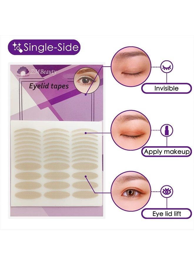 480Pcs Self-Adhesive Single-Sided Eyelid Tapes Double Eyelid Stickers Big Eye Tools, Eyelid Lift Strips for Hooded Droopy Uneven Mono-eyelids, Small and Large size