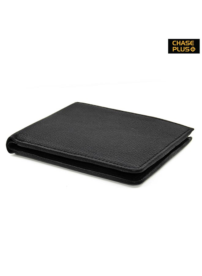Genuine Leather Men’s Wallet Grainy Black