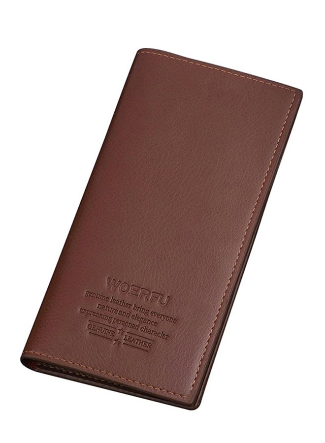 Multifunctional Leather Wallet Brown