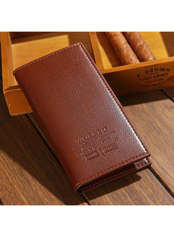 Multifunctional Leather Wallet Brown