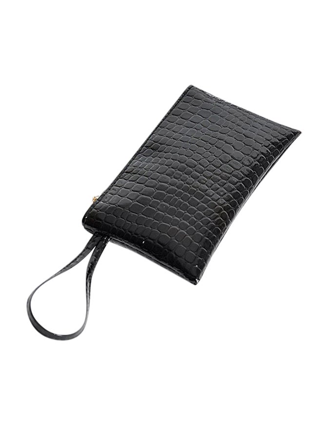 Crocodile Pattern Clutch Black