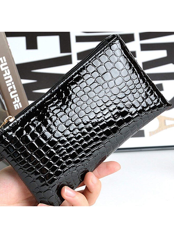 Crocodile Pattern Clutch Black