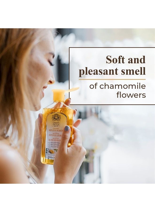 Chamomile Shampoo – Premium Shampoo for Blonde Hair – Non-Ammonia Natural Blonde Brightening Shampoo – Suitable for Natural or Dyed Blonde Hair – Easy Application – 8.5oz
