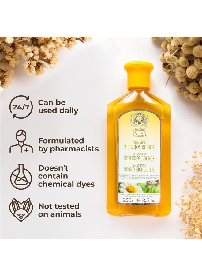Chamomile Shampoo – Premium Shampoo for Blonde Hair – Non-Ammonia Natural Blonde Brightening Shampoo – Suitable for Natural or Dyed Blonde Hair – Easy Application – 8.5oz