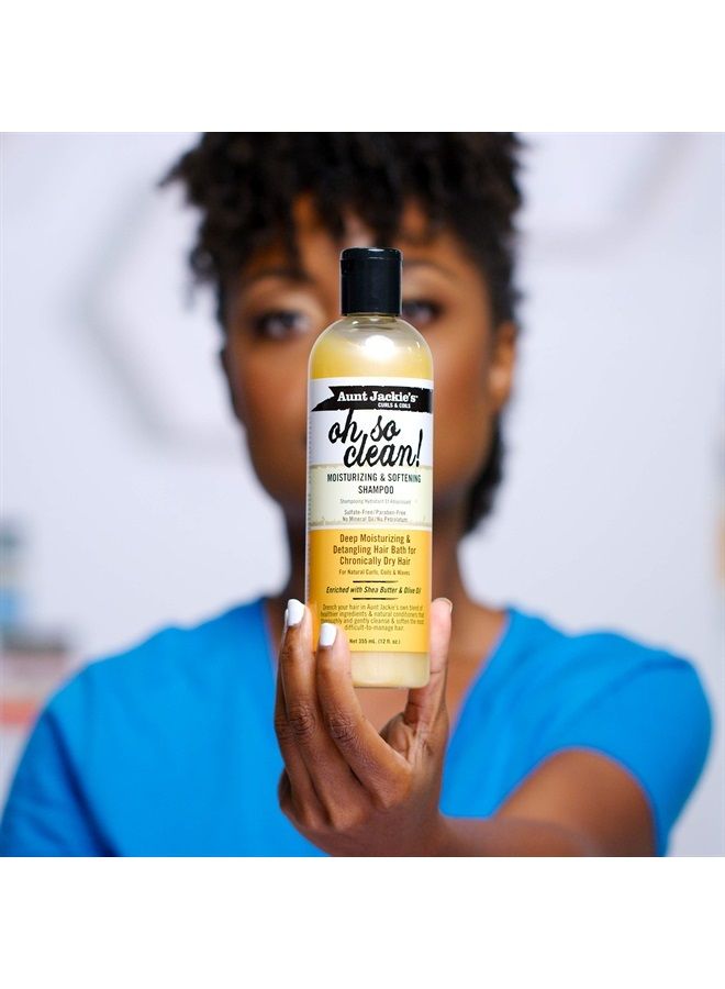 Curls and Coils Oh So Clean Deep Moisturizing and Softening Hair Shampoo for Natural Curls, Coils and Waves, Enriched shea Butter, 16 oz