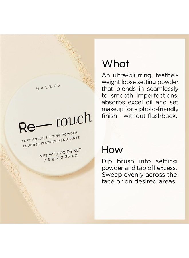 Re-touch Soft Focus Loose Setting Powder (Fair), Skin Perfecting, Longwear, Blurs, Smooths, Nourishes, Ultra-Blurring, Lightweight, Absorbs excess oil, No flashback, for All Skin Types and Tone