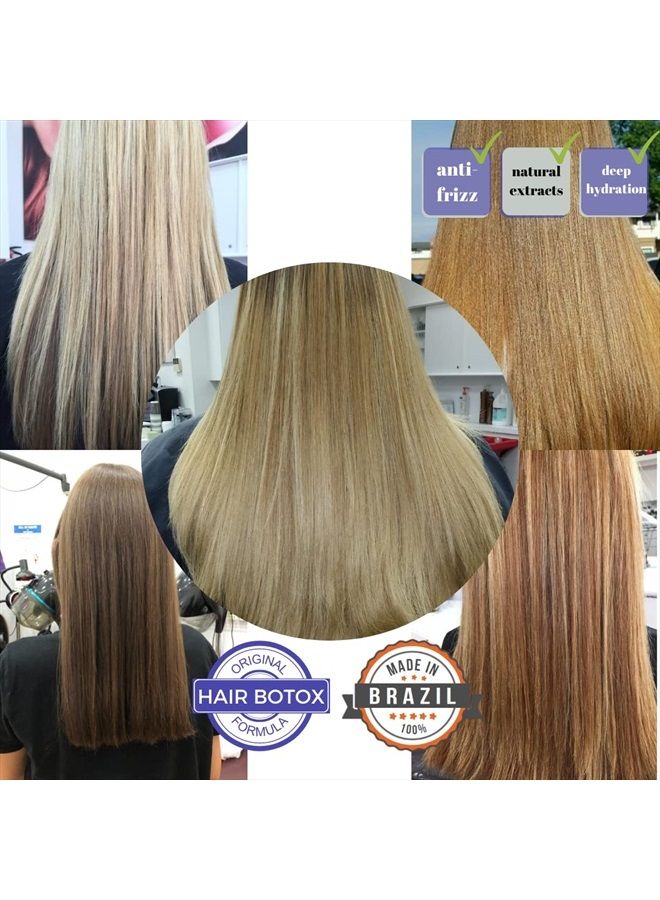 Blonde Brazilian Hair Botox Treatment Purple Mask Platinum Effect & Silver Hair Providing Smoothing, Deep Hydration, Anti-Brass, Shine, Softness, Volume & Frizz Control. Packaging may vary.
