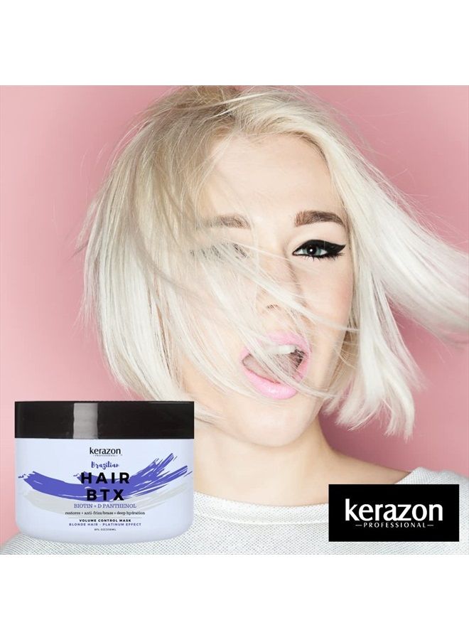 Blonde Brazilian Hair Botox Treatment Purple Mask Platinum Effect & Silver Hair Providing Smoothing, Deep Hydration, Anti-Brass, Shine, Softness, Volume & Frizz Control. Packaging may vary.