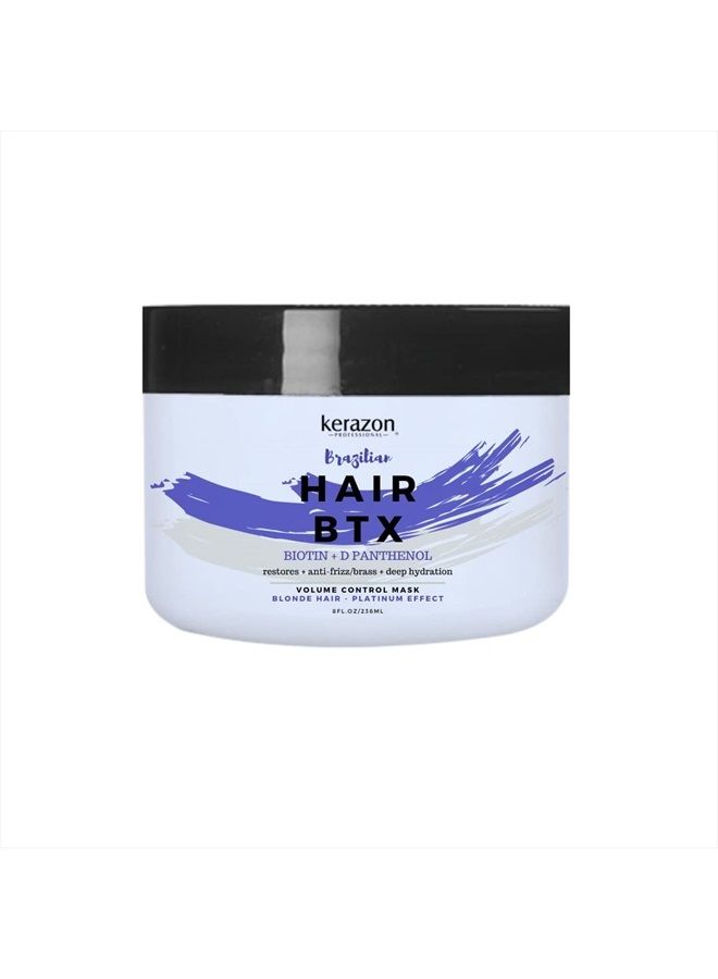 Blonde Brazilian Hair Botox Treatment Purple Mask Platinum Effect & Silver Hair Providing Smoothing, Deep Hydration, Anti-Brass, Shine, Softness, Volume & Frizz Control. Packaging may vary.