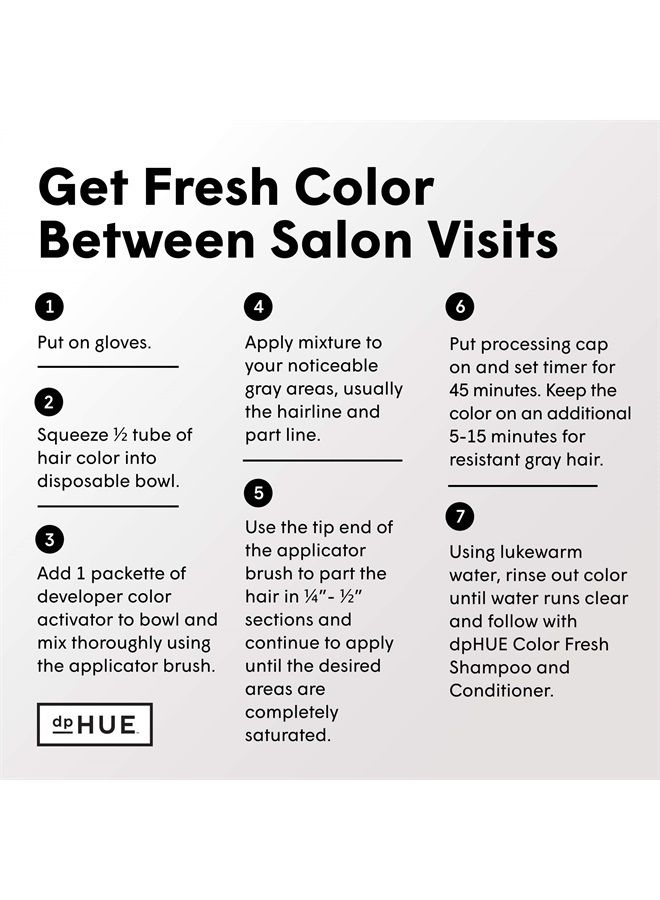 Root Touch-up Kit - Medium Brown, 2 Applications - Permanent Grey Hair Touch Up & Root Cover Up Solution - Low Ammonia, Salon-Quality Creme Hair Color Made in Italy