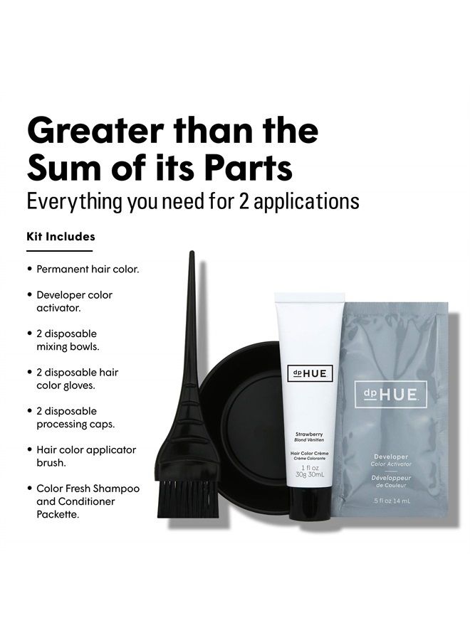 Root Touch-up Kit - Medium Brown, 2 Applications - Permanent Grey Hair Touch Up & Root Cover Up Solution - Low Ammonia, Salon-Quality Creme Hair Color Made in Italy