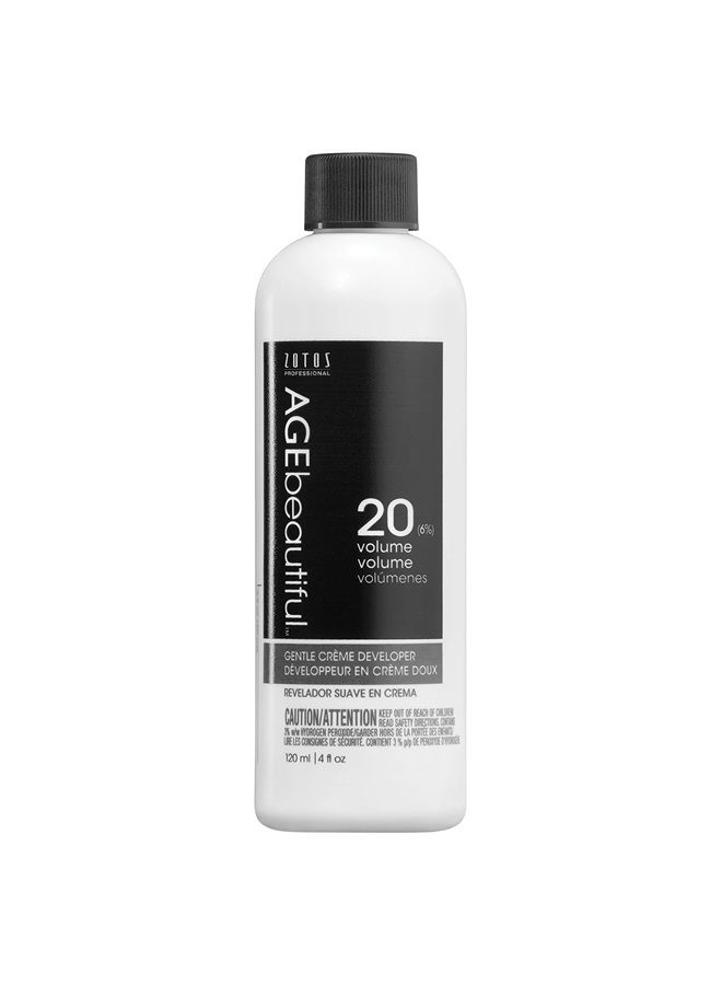 AGEbeautiful 20 Volume Gentle Creme Hair Developer | For Professional Salon Coloring | Long Lasting Color | 4 Fl Oz