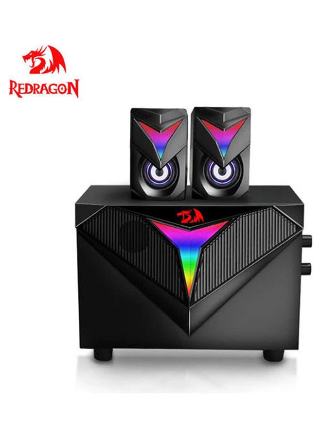 GS700 TOCCATA RGB 2.1 Gaming Speaker Subwoofer - Total Power 11W - Materials Plastic + Wooden - USB Powered+3.5mm Cable