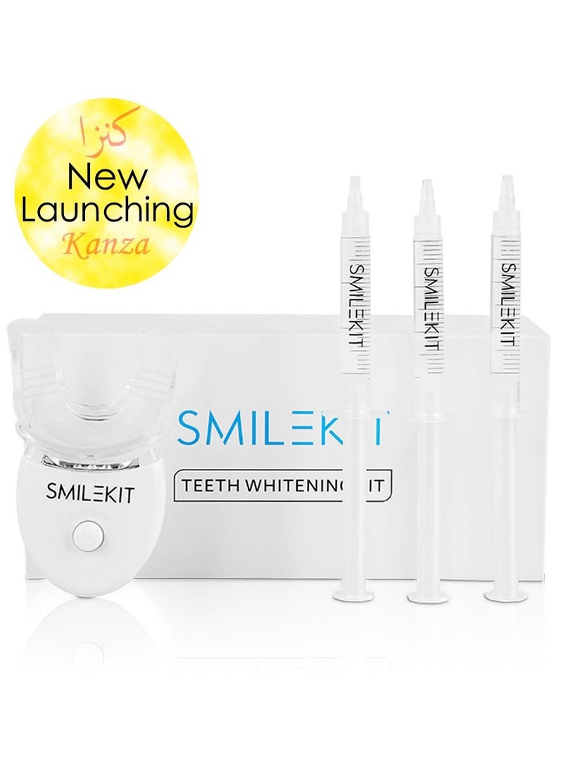 Teeth Whitening Kit (In White Box) Teeth Whitening Gel 5X LED Accelerator Light Tray Teeth Whitener Whitening Brightening Stain & Plaque Removal Unisex