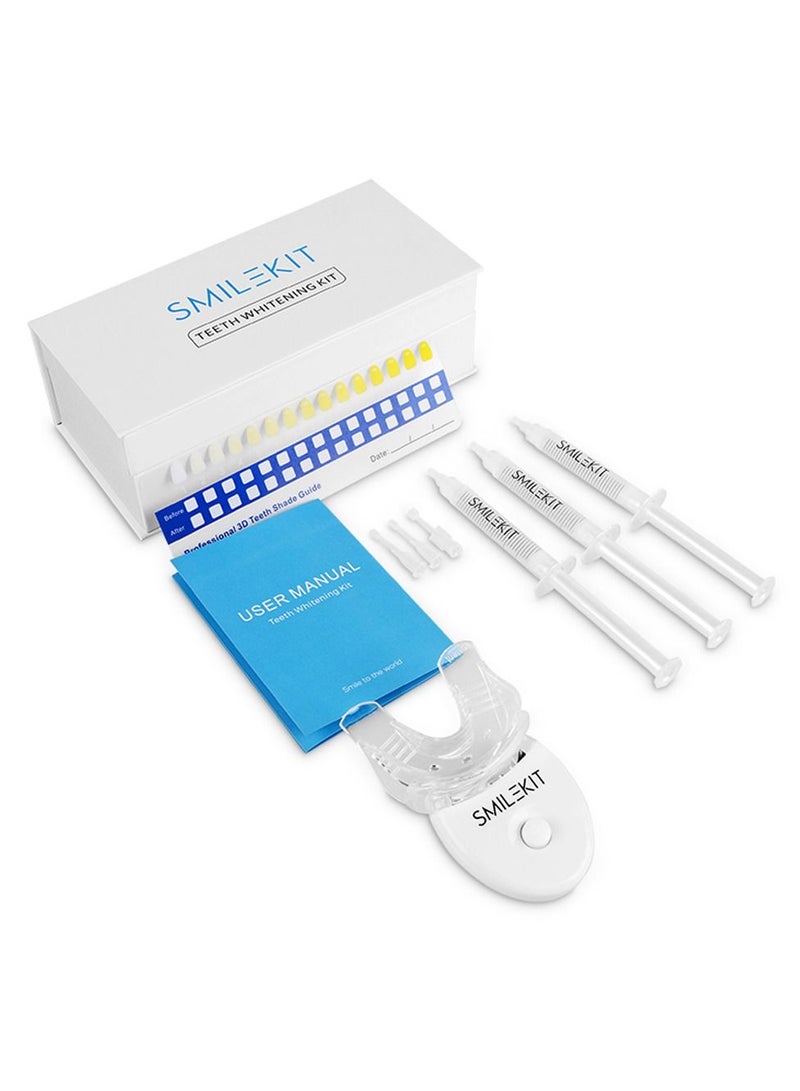 Teeth Whitening Kit (In White Box) Teeth Whitening Gel 5X LED Accelerator Light Tray Teeth Whitener Whitening Brightening Stain & Plaque Removal Unisex