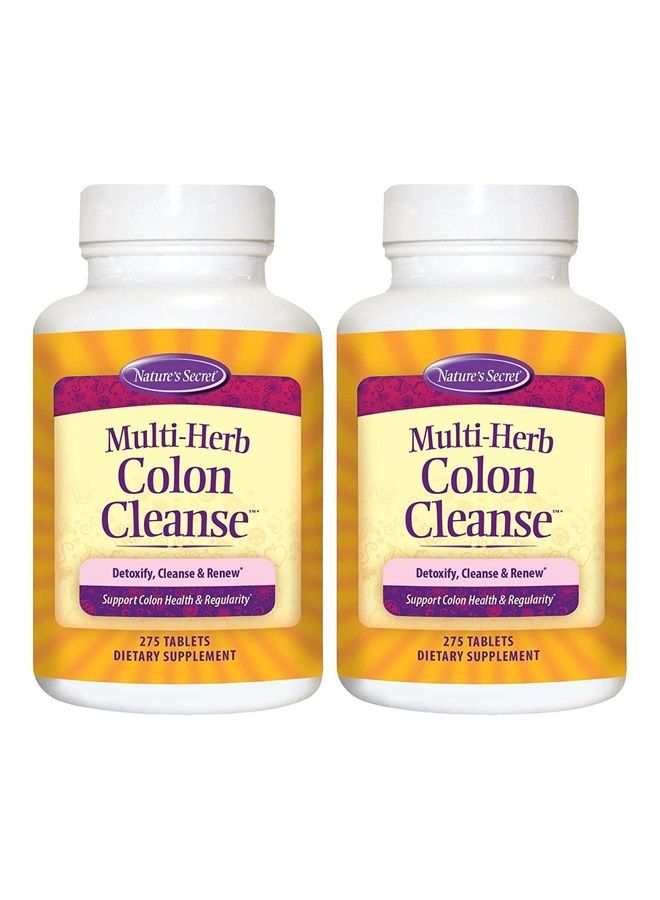 Multi-Herb Colon Cleanse by Nature's Secret | Supports Digestive Health and Regularity, 275 Tablets (Pack of 2)
