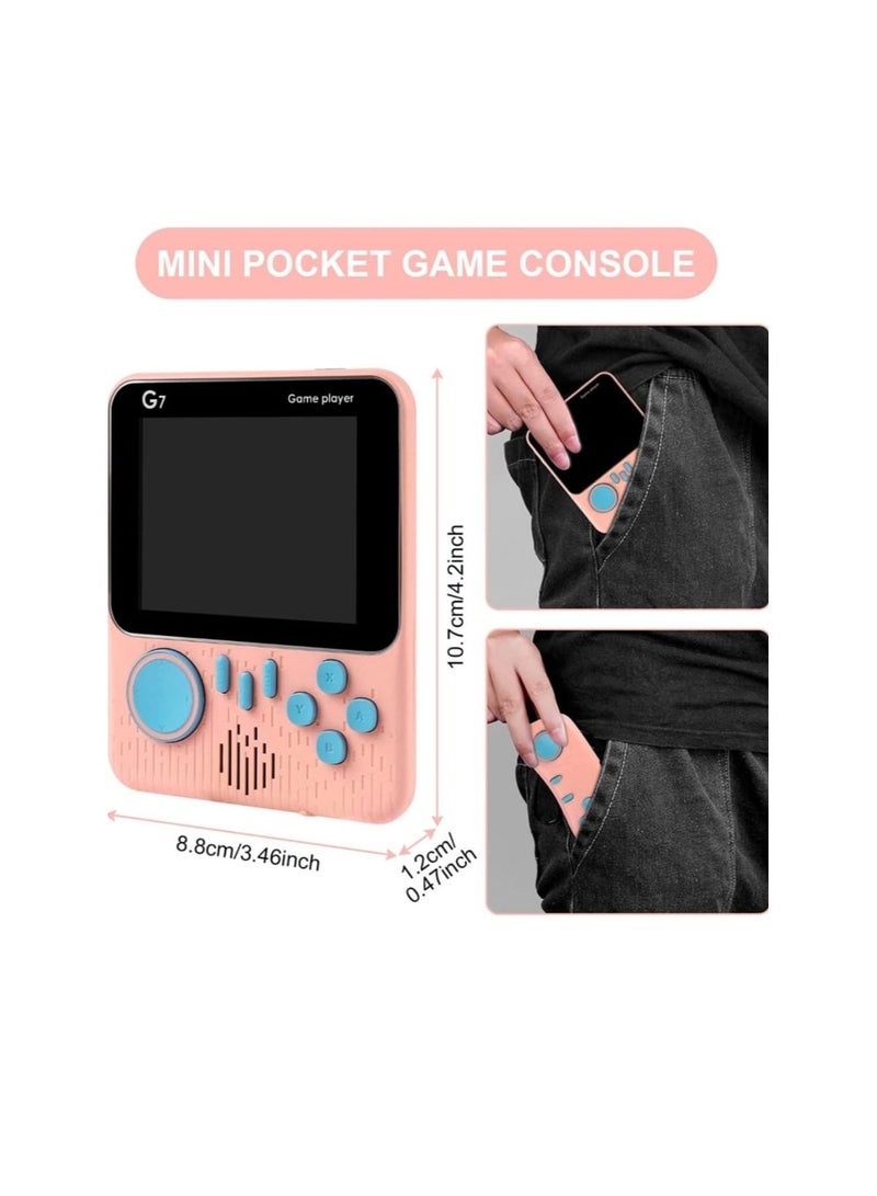 G7 Ultra-thin Mini Retro Handheld Portable Game Console 3.5-Inch LCD Color Screen Built-In 666 Game with Inbuilt Speaker Connect with TV Gameboy Best Gifts for Kids Game Box (colour per as available)