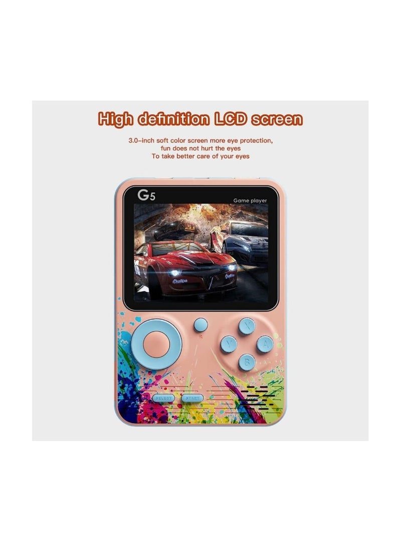 G5 3.0 Inch Full-color Screen Handheld Game Console With 500 Retro Game Portable Game Consoles 1000mAh Rechargeable Battery (multi colour)