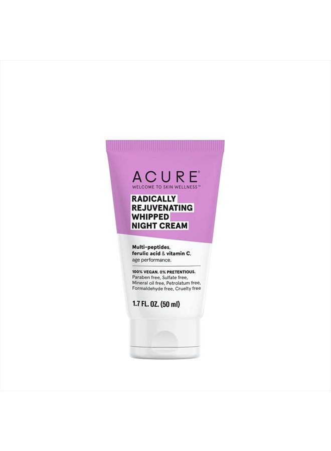 ACURE Radically Rejuvenating Whipped Night Cream - 1.7 Fl Oz – Provides Anti-Aging Support – Multi-Peptides, Ferulic Acid & Vitamin C Hydrate and Rejuvenate - 100% Vegan