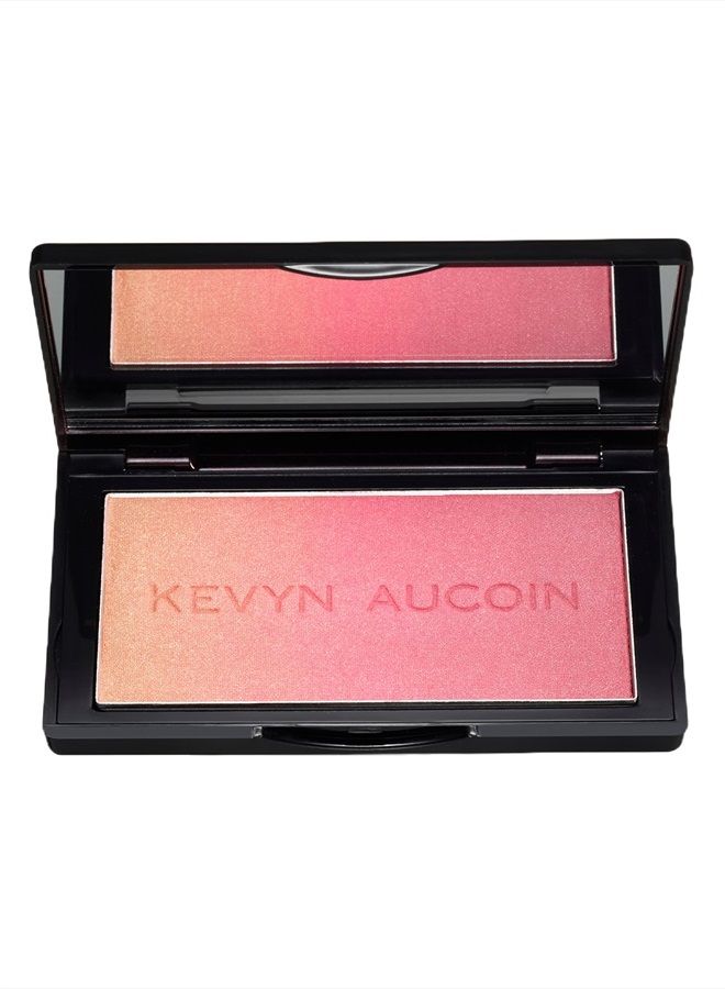 The Neo-Blush, Rose Cliff: Blush makeup compact. Trio palette of gradient colors. Blends pearl, satin & matte finishes for highlighting cheeks. Personalized looks. Natural to pop of color