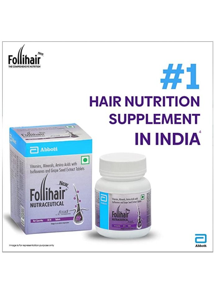 New Nutraceutical Pack of 30N for Hair Tablets Bottle