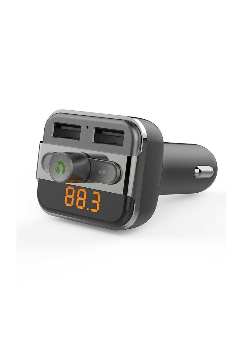 FM Transmitter and Fast Charging Car Charger 3.4 amp / 15W - Black