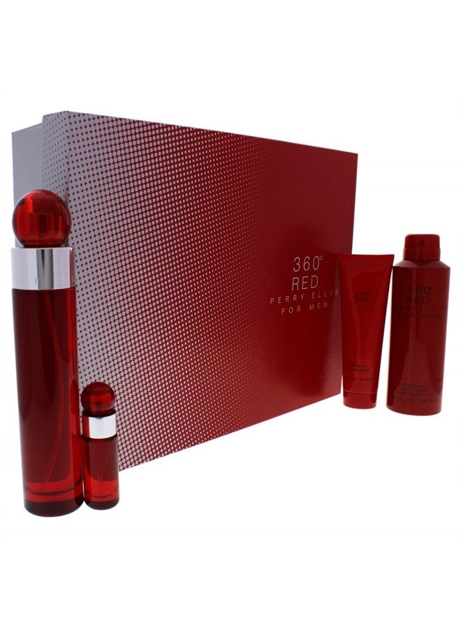 360 Red 4 Piece Gift Set for Men 3.4oz