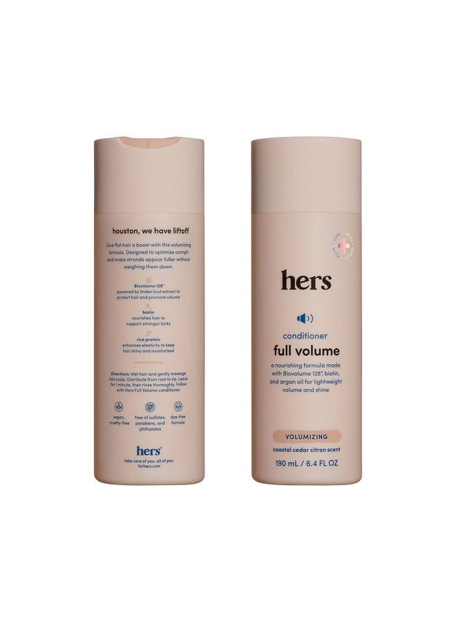 Hers Full Volume Shampoo And Conditioner Volumizing Shampoo And Conditioner For Women Soft Cedar & Citron Adds Volume Shine & Bounce 2 X 6.4 Fl Oz Bottles