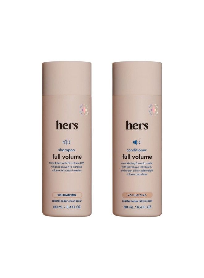 Hers Full Volume Shampoo And Conditioner Volumizing Shampoo And Conditioner For Women Soft Cedar & Citron Adds Volume Shine & Bounce 2 X 6.4 Fl Oz Bottles