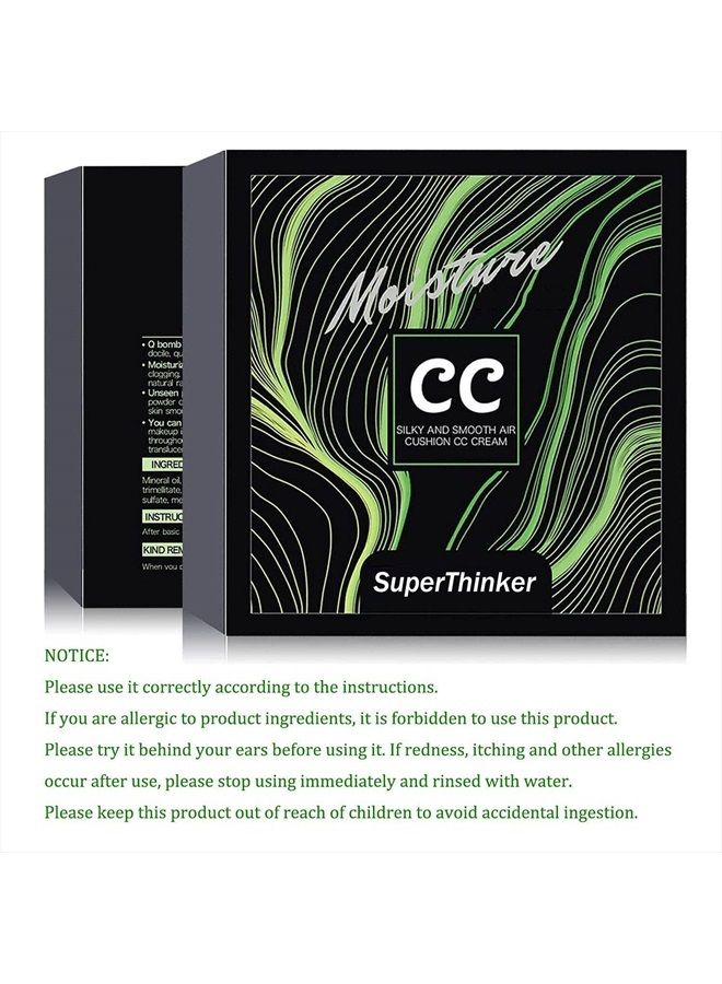 Air Cushion CC Cream Mushroom Head Foundation, SuperThinker Moisturizing BB Cream Makeup Long Lasting Matte Concealer (1 PCS/Natural)