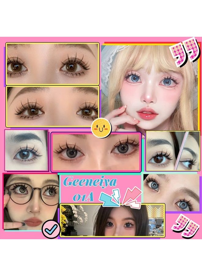 Manga Lashes Natural Look Anime False Eyelashes Individual Wispy Korean Makeup Eye Lashes Clusters 10 Pairs Asian Chinese Japanese Fake Eyelashes Pack by Geeneiya