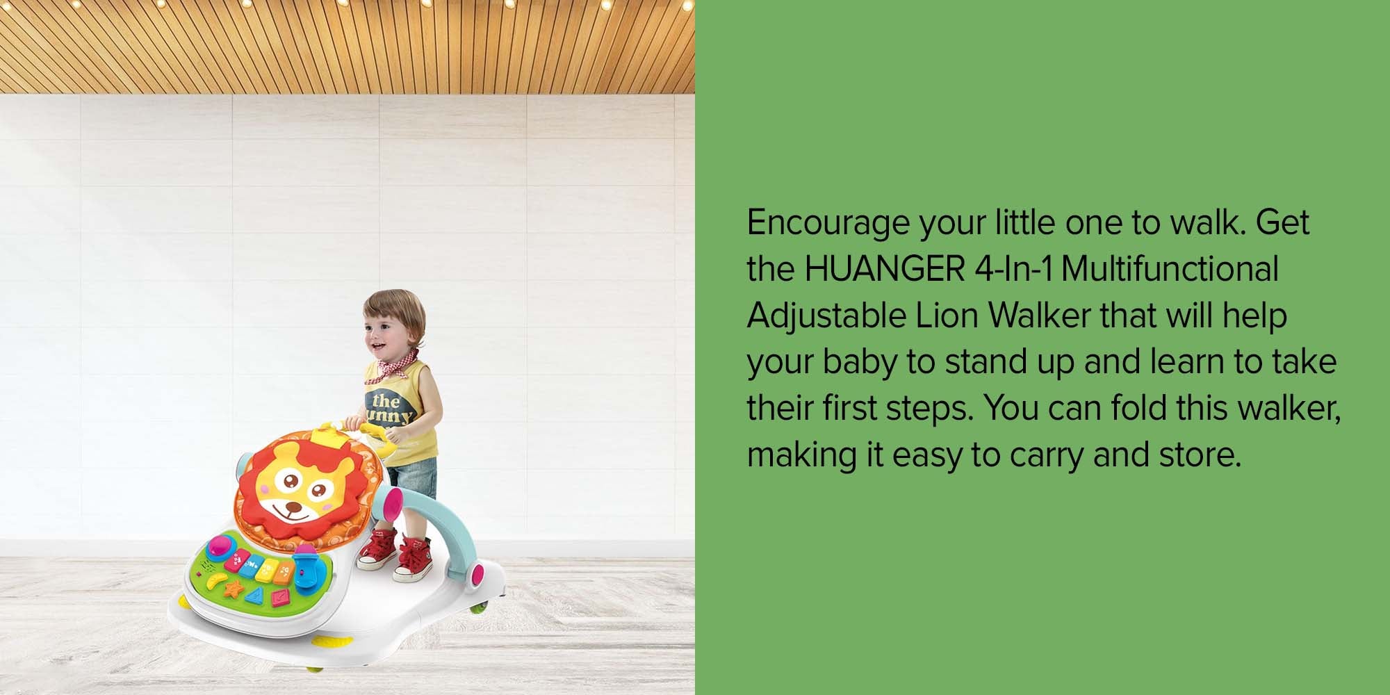 4-In-1 Multifuntional Adjustable Entertainer Detailed Designed Lion Walker