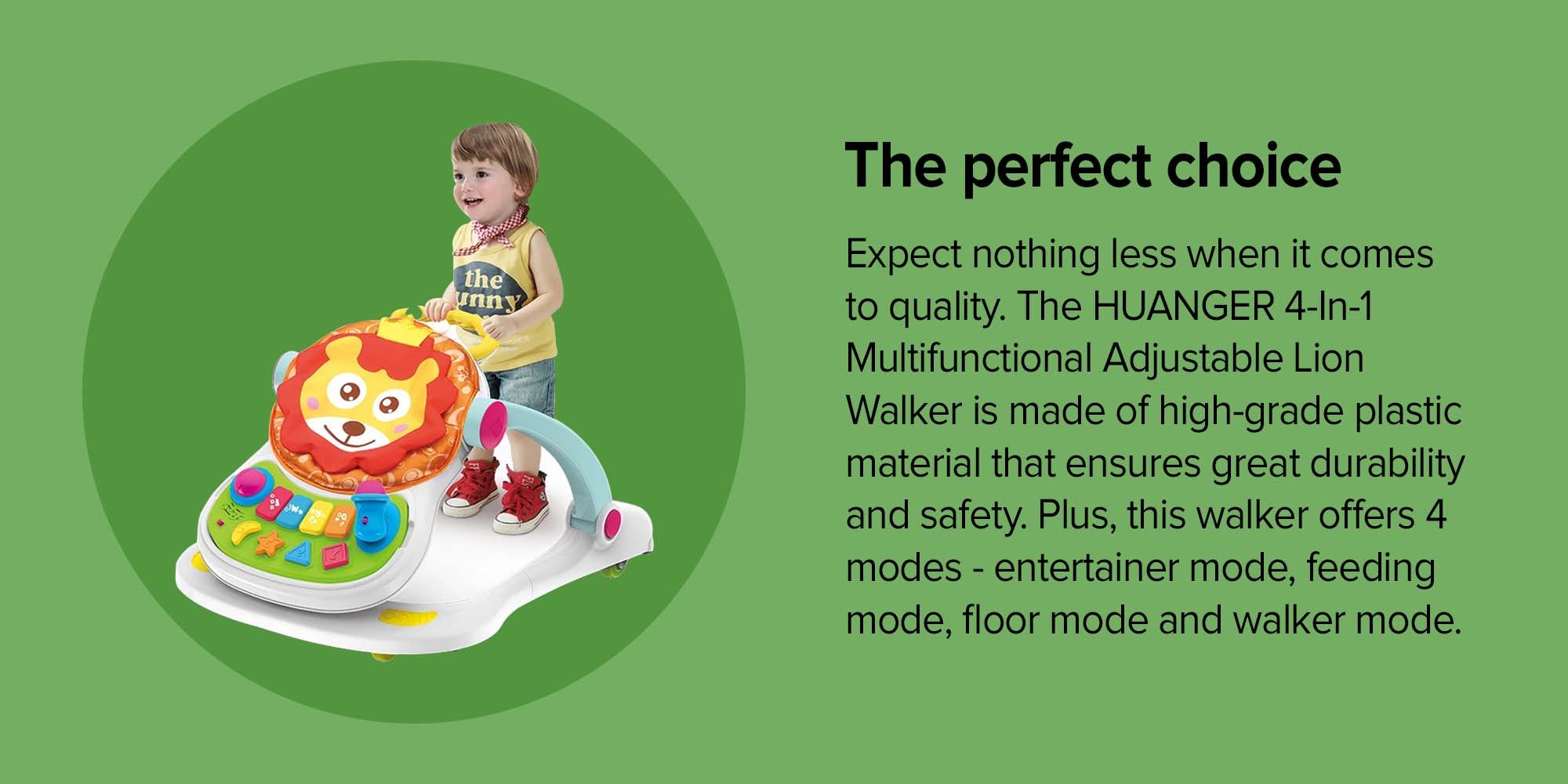4-In-1 Multifuntional Adjustable Entertainer Detailed Designed Lion Walker