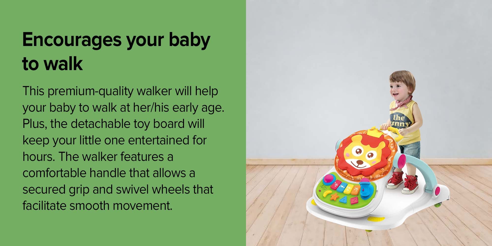4-In-1 Multifuntional Adjustable Entertainer Detailed Designed Lion Walker