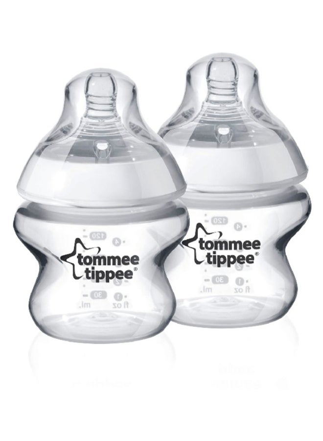 Closer To Nature Feeding Bottle, Pack Of 2, 150ml - Clear/White/Black
