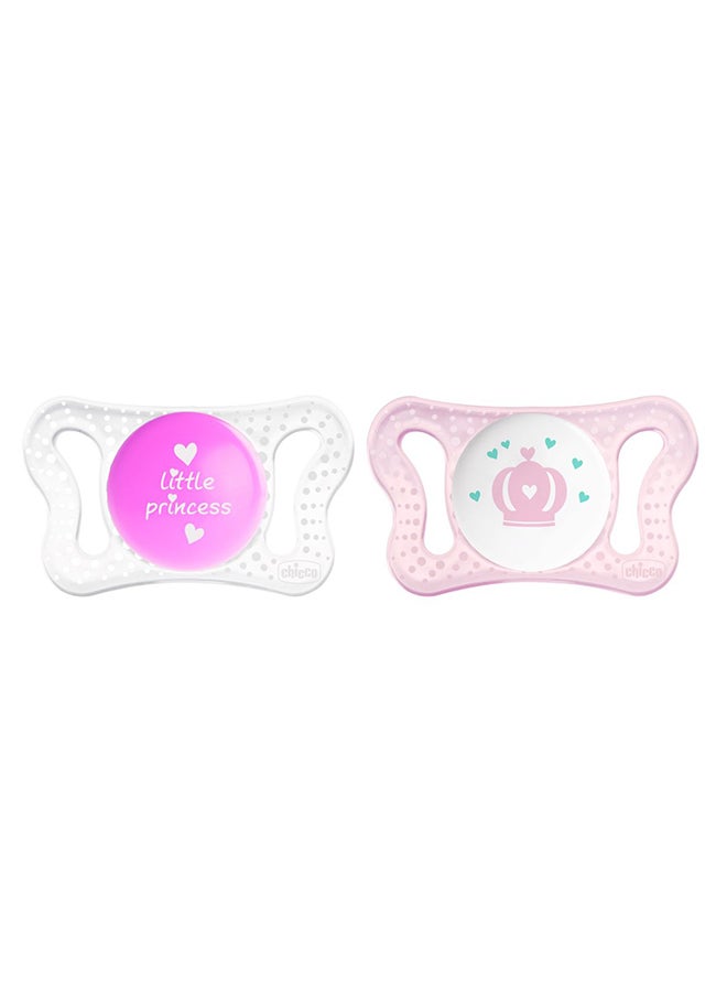 PhysioForma Micrò Silicone Soother 0-2M 2Pcs, Pink (Assorted)
