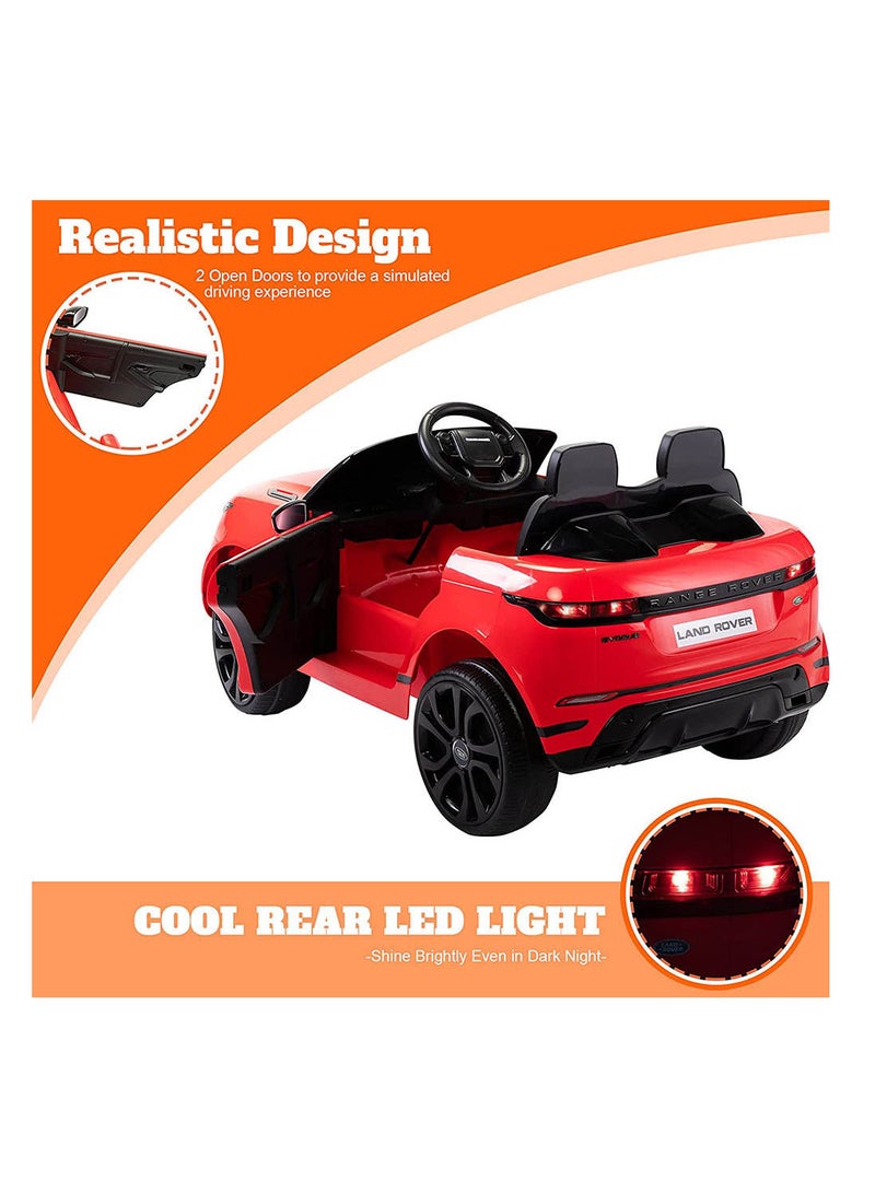 Range Rover Evoque Licensed Electric Car, 12V Ride On Car With Remote Control For Kids - Red