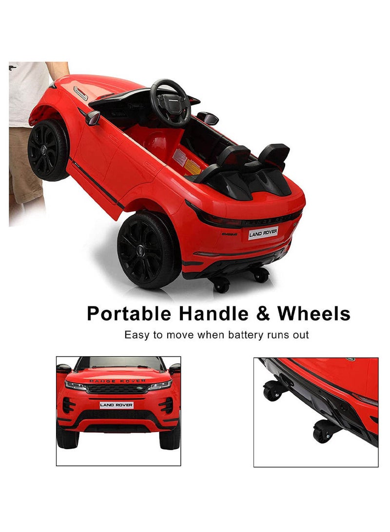 Range Rover Evoque Licensed Electric Car, 12V Ride On Car With Remote Control For Kids - Red