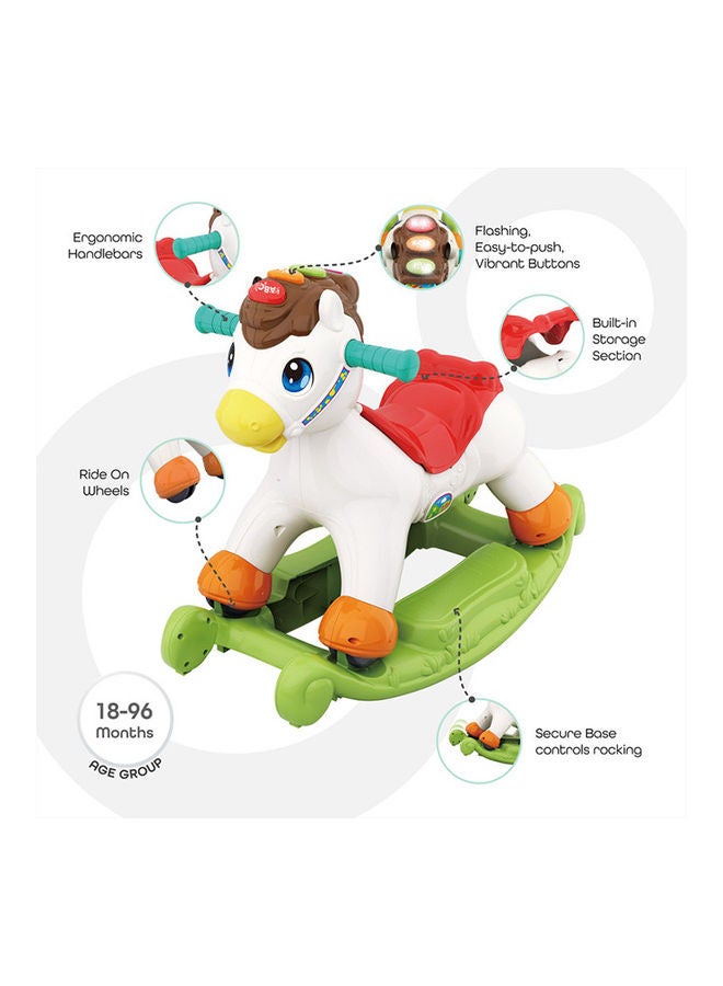 My Pony Kids Toy 2 In 1 Ride On Rolling Rocking Horse 62x29x37cm