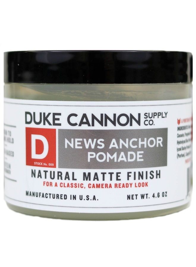 News Anchor Pomade, Sandalwood and Hint of Citrus (4.6 oz) Medium-to-Strong Hold Pomade with Natural Matte for All Types of Hair - Sandalwood and Hint of Citrus