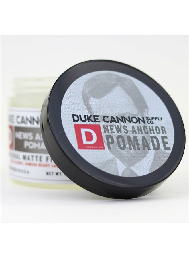 News Anchor Pomade, Sandalwood and Hint of Citrus (4.6 oz) Medium-to-Strong Hold Pomade with Natural Matte for All Types of Hair - Sandalwood and Hint of Citrus