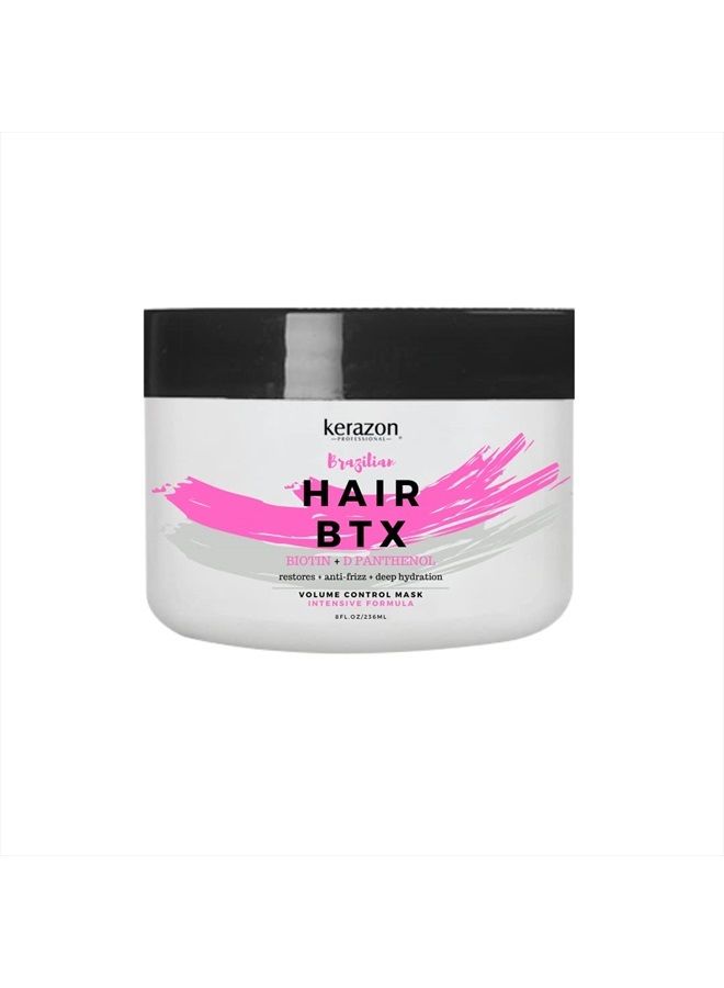 Intensive Brazilian Hair Botox Treatment 8oz/236ml For All Hair Types, Thermal Activated Hair Mask with Stronger and Long Lasting Volume And Frizz Control. Formaldehyde Free. Packaging may var