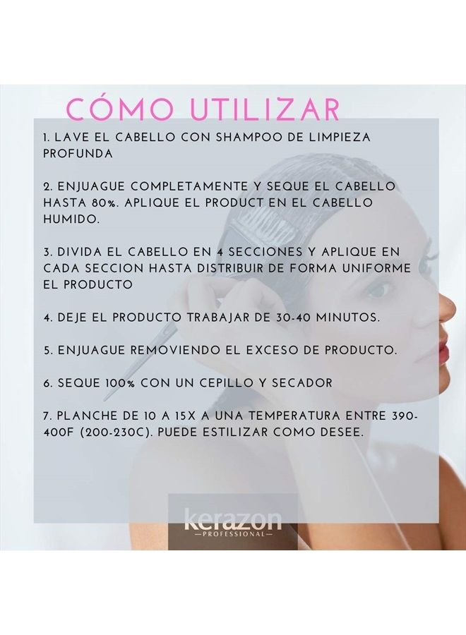 Intensive Brazilian Hair Botox Treatment 8oz/236ml For All Hair Types, Thermal Activated Hair Mask with Stronger and Long Lasting Volume And Frizz Control. Formaldehyde Free. Packaging may var