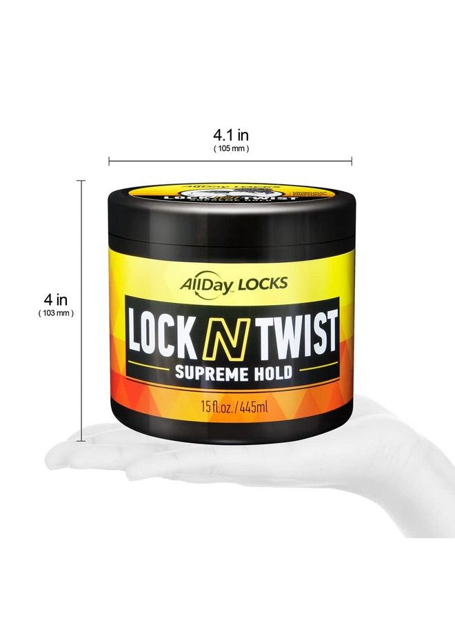 Lock N Twist | Locking Gel Retwist Locks Supreme Hold | Smooths & Tames Frizz Flake Free Soft Finish | 15 Oz