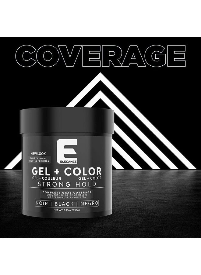 Black Color Hair Styling Gel Strong Hold 8.45 Oz